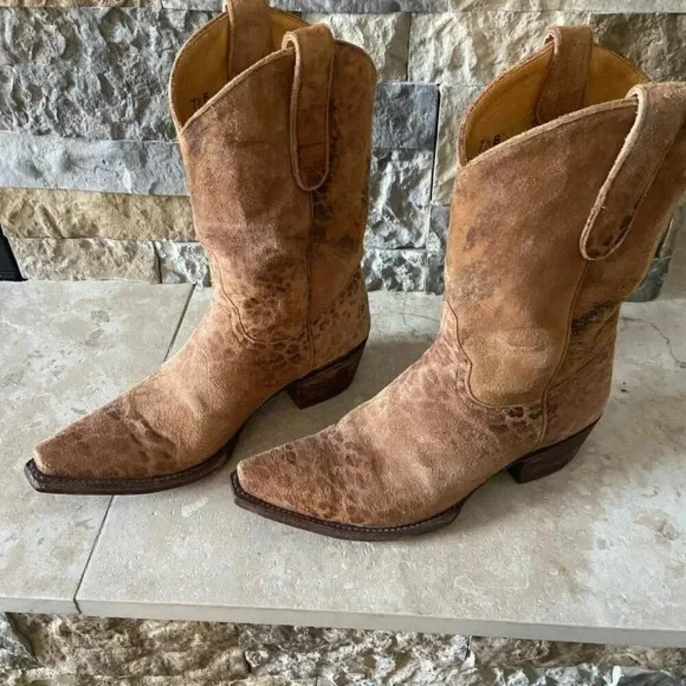 Like NEW Old Gringo Women's Leopartido 10" Cowboy Boots Sz 7.5 B - Picture 1 of 6
